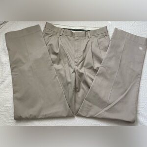 L.L. Bean Men's Wrinkle-Free Double Chinos, Natural Fit, Hidden Comfort, Pleated